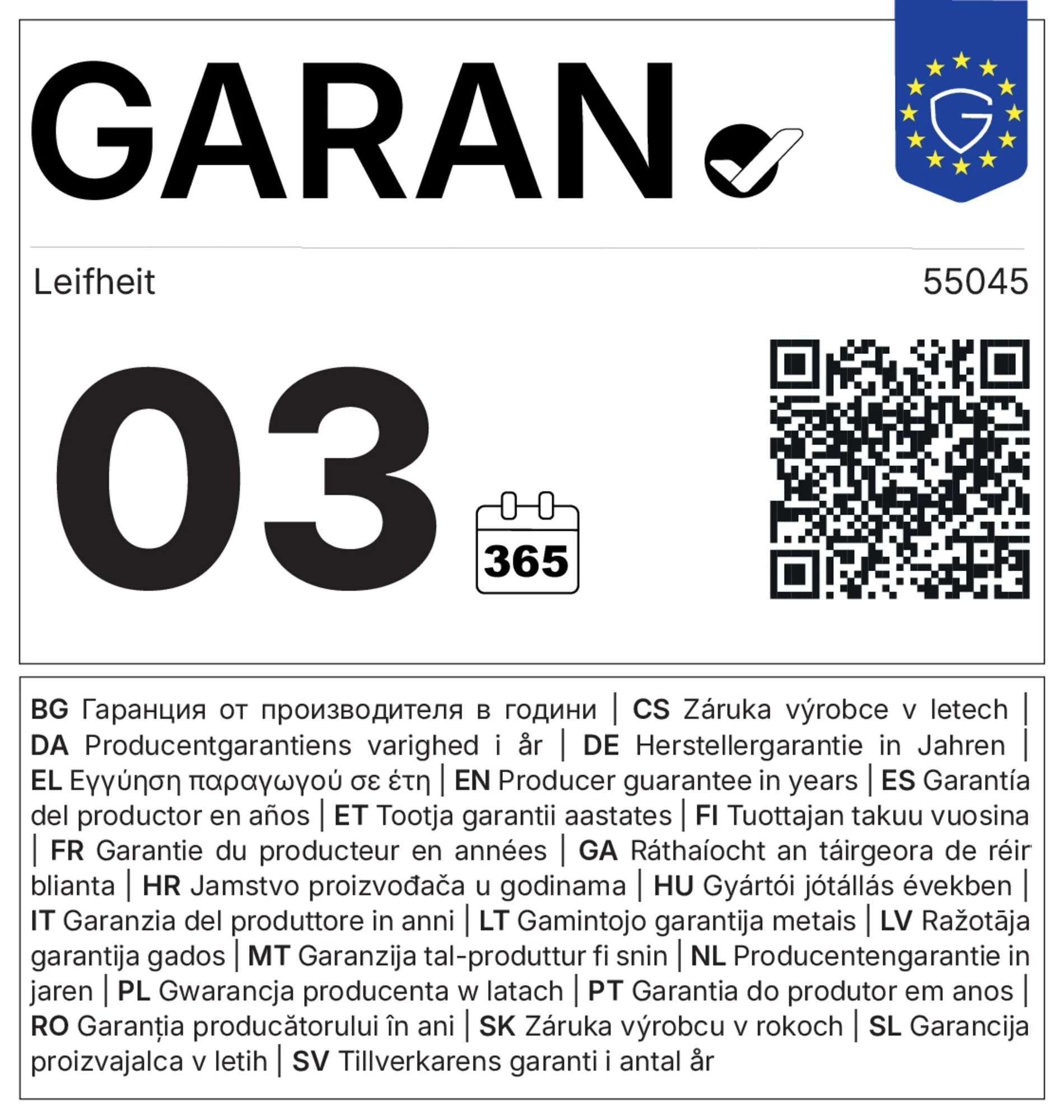 Garantie-Label