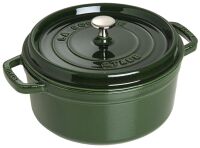 Staub La Cocotte 24cm rund Basilikum-Grün, Gusseisen Auflaufformen + Bräter