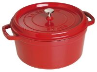 Staub La Cocotte 28cm rund, Kirsch-rot, Gusseisen Auflaufformen + Bräter