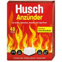 Husch Würfel Grill-/Kaminanzünder, 48 Stück