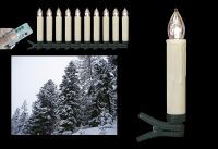 LED-Baumkerze kabellos aussen warmweiß incl. AA Batterien 9cm Ø1,5cm 10 Kerzen