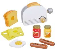 ToyToyToy Holz Toaster mit Lebensmittel 12 teilig AB5370