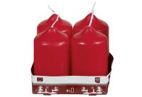 Heider GmbH Stumpenkerze 9xØ5cm rot 4 Pack - 6 Stück