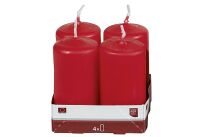 Heider GmbH Stumpenkerze 8cm Ø4cm rot 4 Pack - 10 Stück