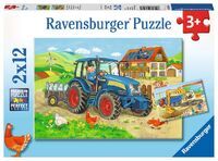 Ravensburger 7616 Puzzle Baustelle und Bauernhof 2 X 12 Teile