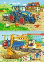 Ravensburger 7616 Puzzle Baustelle und Bauernhof 2 X 12 Teile