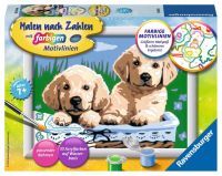 Ravensburger Malen nach Zahlen Malen nach Zahlen Kinder „Süße Hundewelpen “ ab 7 Jahre von Ravensburger