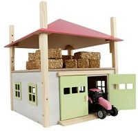 Kids Globe Heuhaufen Holz mit Speicher 1:32 32x35x45 rosa