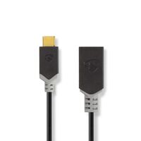 Nedis USB-C™ Adapter / USB 3.2 Gen 1 / USB-C™ Stecker / USB-A Buchse / 5 Gbps / 0.15 m / Rund / Vernickelt / PVC / Anthrazit / Box
