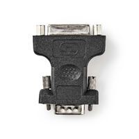 Nedis VGA-Adapter / VGA Stecker / DVI-I 24+5-Pin Buchse / Vernickelt / Gerade / ABS / Metall / Schwarz / Umschlag