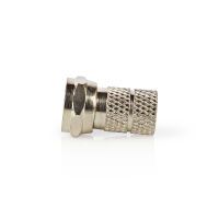 Nedis F-Stecker / Gerade / Stecker / Vernickelt / 75 Ohm / Twist-on / Kabeleingangsdurchmesser: 5.5 mm / Zinklegierung / Silber / 5 Stück / Box