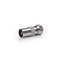 Nedis Satelliten- und Antennenadapter| F-Stecker| Coax Stecker| Vernickelt| 75 Ohm|