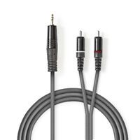 Nedis Stereo-Audiokabel / 3.5 mm Stecker / 2x RCA Stecker / Vernickelt / 3.00 m / Rund / Dunkelgrau / Kartonhülle