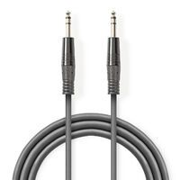 Nedis Stereo-Audiokabel / 6.35 mm Stecker / 6.35 mm Stecker / Vernickelt / 1.50 m / Rund / Dunkelgrau / Kartonhülle