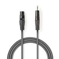 Nedis Balanced Audio-Kabel / XLR 3-Pin Stecker / 3.5 mm Stecker / Vernickelt / 1.50 m / Rund / PVC / Dunkelgrau / Kartonhülle