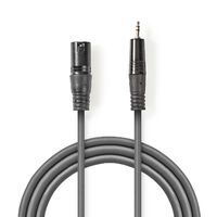 Nedis Balanced Audio-Kabel / XLR 3-Pin Stecker / 3.5 mm Stecker / Vernickelt / 3.00 m / Rund / PVC / Dunkelgrau / Kartonhülle