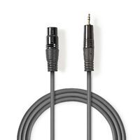 Nedis Balanced Audio-Kabel / XLR 3-Pin Buchse / 3.5 mm Stecker / Vernickelt / 1.00 m / Rund / PVC / Dunkelgrau / Kartonhülle