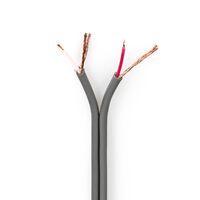 Nedis Audio Kabel / 2 x 0.16 mm² / Kupfer / 100 m / Rund / PVC / Dunkelgrau / Rolle
