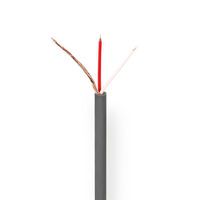 Nedis Mikrofonkabel / 2 x 0.12 mm² / Kupfer / 100 m / Rund / PVC / Dunkelgrau / Rolle