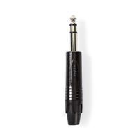 Nedis Audio-Anschluss / Gerade / Stecker / Vernickelt / Lot / Kabeleingangsdurchmesser: 6.0 mm / Aluminium / Schwarz / Plastikbeutel / 1 Stück