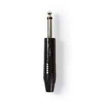 Nedis Audio-Anschluss / Gerade / Stecker / Vernickelt / Lot / Kabeleingangsdurchmesser: 6.0 mm / Aluminium / Schwarz / Plastikbeutel / 1 Stück