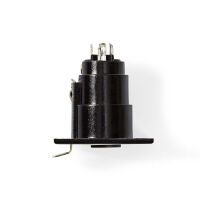 Nedis XLR-Anschluss / Gerade / Buchse / Vernickelt / Chassis / Kabeleingangsdurchmesser: 5.0 mm / Metall / Schwarz / 1 Stück / Plastikbeutel