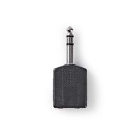 Nedis Stereo-Audio-Adapter / 6.35 mm Stecker / 2x 6.35 mm Buchse / Vernickelt / Gerade / ABS / Schwarz / 10 Stück / Umschlag