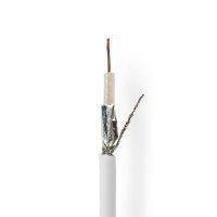 Nedis Antennenkabel auf Rolle / RG6T / 75 Ohm / Doppelt geschirmt / ECA / 100.0 m / Koax / PVC / Weiss / Rolle