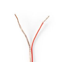 Nedis Lautsprecherkabel / 2 x 0.75 mm² / CCA / 15.0 m / Rund / PVC / Transparent / Eingewickelt