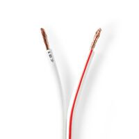 Nedis Lautsprecherkabel / 2 x 2.50 mm² / CCA / 100 m / Rund / PVC / Weiss / Eingewickelt