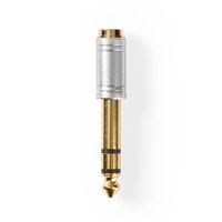 Nedis Stereo-Audio-Adapter / 6.35 mm Stecker / 3.5 mm Buchse / Vergoldet / Gerade / Metall / Silber / 1 Stück / Box