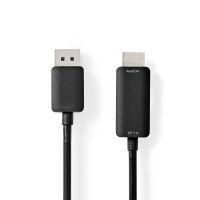 Nedis Displayport-Kabel / DisplayPort Stecker / HDMI™ Stecker / 4K@60Hz / Vernickelt / 2.00 m / Rund / PVC / Schwarz / Box