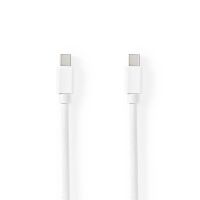 Nedis Mini Displayport-Kabel / DisplayPort 1.4 / Mini DisplayPort Stecker / Mini DisplayPort Stecker / 48 Gbps / Vernickelt / 2.00 m / Rund / PVC / Weiss / Blister
