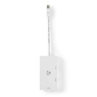 Nedis Displayport-Adapter / Mini DisplayPort Stecker / DVI-D 24+1-Pin Buchse / HDMI™ Ausgang / VGA Buchse / 4K@60Hz / Vernickelt / Schaltbar / 0.20 m / Rund / ABS / ABS / Weiss / Box