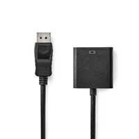 Nedis Displayport-Adapter / DisplayPort Stecker / VGA Buchse / 1080p / Vernickelt / 0.20 m / Rund / ABS / PVC / Schwarz / Box