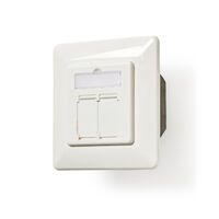 Nedis Netzwerk-Wanddose / Unterputzmontage / 2-Port port(s) / CAT6a / Gerade / Buchse / Vergoldet / PVC / Weiss / Umschlag