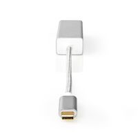 Nedis USB-Netzwerkadapter / USB 3.2 Gen 1 / 1 Gbps / USB-C™ Stecker / RJ45 Buchse / 0.20 m / Rund / Vergoldet / Verzinntes Kupfer / Silber / Verpackung mit Sichtfenster