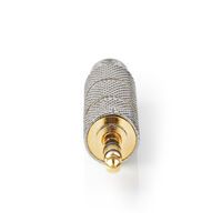 Nedis Stereo-Audio-Adapter / 3.5 mm Stecker / 6.35 mm Buchse / Vergoldet / Gerade / Aluminium / Zink / Gold / Metall / 1 Stück / Verpackung mit Sichtfenster