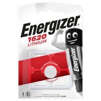 Energizer Lithium-Knopfzelle CR1620 / 3 V DC / 81 mAh / 1-Blister / Silber