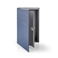 Nedis Tresor / Buch-Safe / Tastensperre / Innen / Mittel / Innenvolumen: 1.6 l / 2 Schlüssel inklusive / Blau / Silber