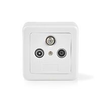 Nedis Antennen Enddose| 1x F-Buchse IEC-Buchse IEC-Stecker| 75 Ohm| Return