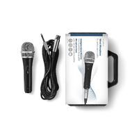 Nedis Mikrofon / Cardioid / Abnehmbares Kabel / 5.00 m / 50 Hz - 15 kHz / 600 Ohm / -72 dB / Ein-/Ausschalter / Travel Case enthalten / ABS / Aluminium / Grau / Schwarz