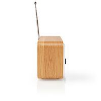 Nedis Internetradio / Tisch Ausführumg / Bluetooth® / Wi-Fi / DAB+ / FM / Internet / 2.4 " / Farbbildschirm / 7 W / ferngesteuert / App gesteuert / Wecker / Sleep Timer / Braun / Weiss