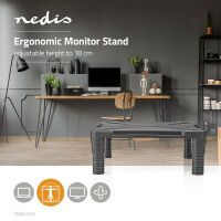 Nedis Monitorständer / Ergononmie: Yes / Maximale Tragfähigkeit: 18 kg / Universal / Verstellbare Höhe: Ja