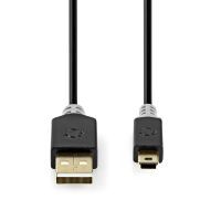Nedis USB-Kabel| USB 2.0| USB-A Stecker| Mini-B 5 pin| 480 Mbps| - Cable - Digital