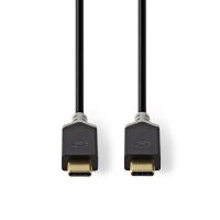 Nedis CCBW64750AT10 - 1 m - USB C - USB C - USB 3.2 Gen 2 (3.1 Gen 2) - 10 Mbit/s - Anthracite