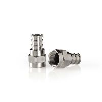 Nedis F-Stecker| gerade| Stecker| Vernickelt| 75 Ohm| Twist-on|