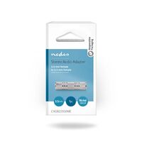 Nedis Stereo-Audio-Adapter / 3.5 mm Buchse / 3.5 mm Buchse / Vernickelt / Gerade / Metall / Silber / 1 Stück / Box