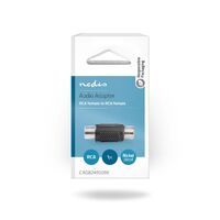 Nedis Mono-Audio-Adapter / Cinch Buchse / Cinch Buchse / Vernickelt / Gerade / ABS / Schwarz / 1 Stück / Box