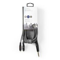 Nedis Stereo-Audiokabel / 6.35 mm Stecker / 2x RCA Stecker / Vernickelt / 3.00 m / Rund / Dunkelgrau / Kartonhülle
